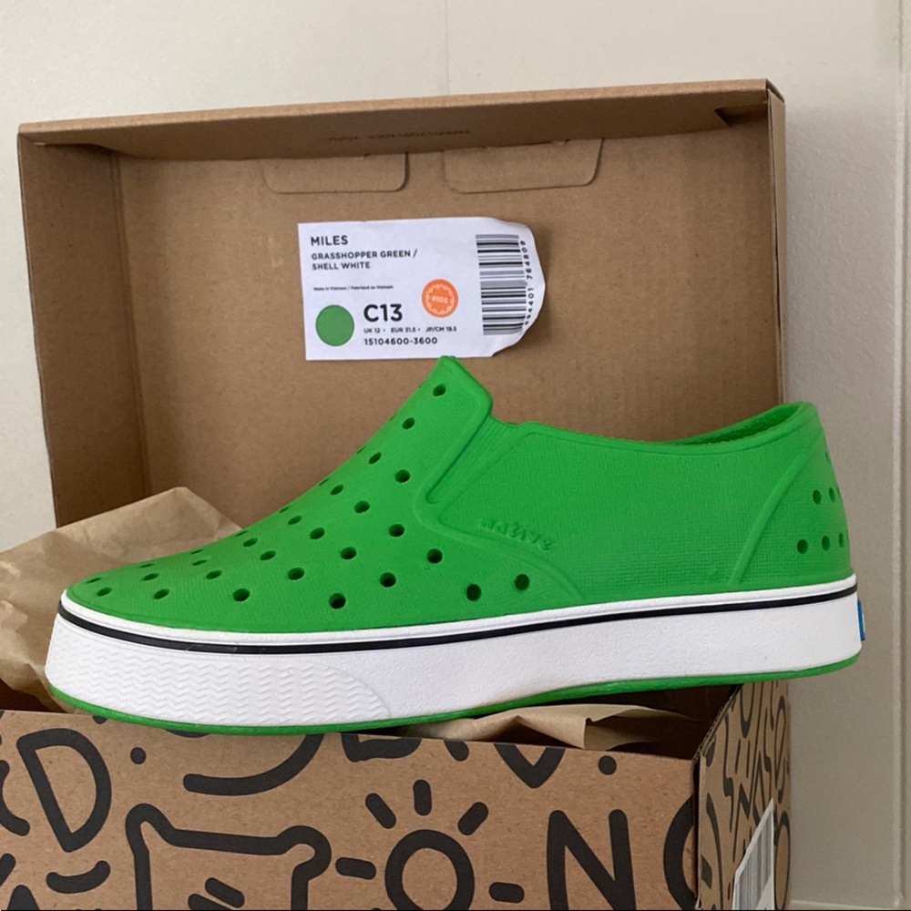 Native Kids Miles Sneakers in Bright Green
